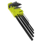 Sealey Ball-End Hex Key Set 9pc Extra-Long Imperial