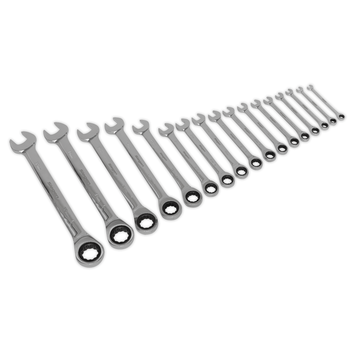 Sealey Combination Ratchet Spanner Set 17pc Metric