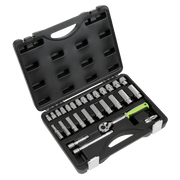 Sealey Socket Set 28pc 3/8"Sq Drive 6pt WallDrive® Metric