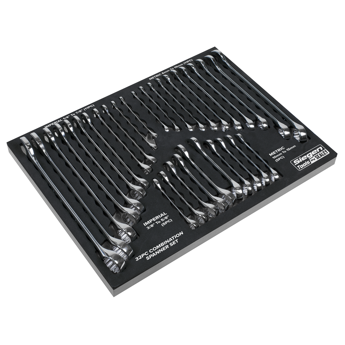 Sealey Combination Spanner Set 32pc - Metric/Imperial