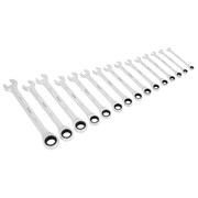 Sealey Combination Ratchet Spanner Set 15pc Metric