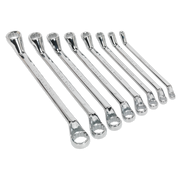 Sealey Deep Offset Ring Spanner Set 8pc Metric