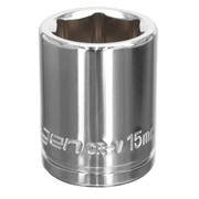 Sealey WallDrive® Socket 15mm 3/8"Sq Drive S0582
