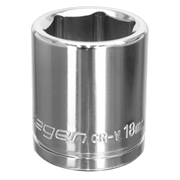 Sealey WallDrive® Socket 18mm 3/8"Sq Drive S0585
