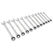 Sealey Ratchet Combination Spanner Set 12pc Metric