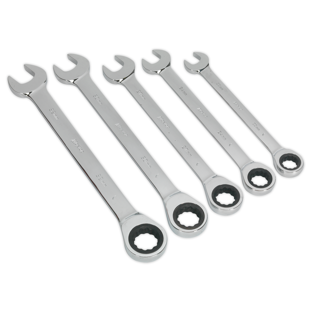 Sealey Combination Ratchet Spanner Set 5pc Metric
