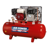 Sealey Air Compressor 150L Belt Drive Petrol Engine 6.5hp
