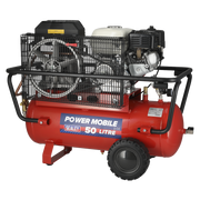 Sealey Air Compressor 50L Belt Drive Petrol Engine 5.5hp