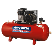 Sealey Air Compressor 150L Belt Drive 3hp with Cast Cylinders SAC1153B