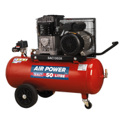 Sealey Air Compressor 50L Belt Drive 3hp with Cast Cylinders & Wheels
