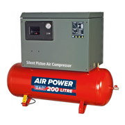 Sealey Air Compressor 200L Belt Drive 3hp with Cast Cylinders Low Noise