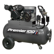 Sealey Air Compressor 100L Belt Drive 3hp with Front Control Panel