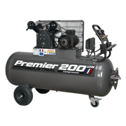 Sealey Air Compressor 200L Belt Drive 3hp with Front Control Panel 415V 3ph