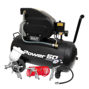 Sealey Air Compressor 50L Direct Drive 2hp with 4pc Air Accessory Kit SAC5020APK