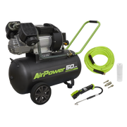 Sealey Air Compressor 50L Direct Drive 3hp & Air Accessory Kit