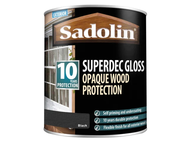 Sadolin Superdec Opaque Wood Protection Black Gloss 1 litre