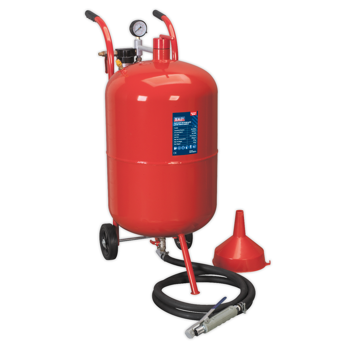 Sealey Shot Blaster with Water Trap & Wheels 75L