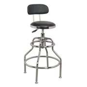 Sealey Workshop Stool Pneumatic with Adjustable Height Swivel Seat & Back Rest SCR14