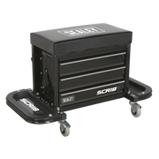 Sealey Mechanic's Utility Seat & Toolbox - Black