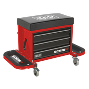 Sealey Mechanic's Utility Seat & Toolbox - Red
