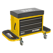 Sealey Mechanic's Utility Seat & Toolbox - Yellow