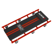 Sealey 36" Deluxe American-Style Creeper with Steel Frame & 6 Wheels - Red