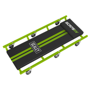 Sealey 36" Deluxe American-Style Creeper with Steel Frame & 6 Wheels - Hi-Vis Green