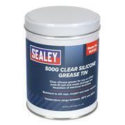Sealey Silicone Clear Grease 500g Tin