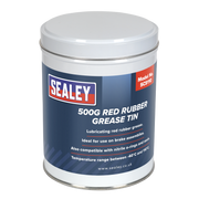 Sealey Red Rubber Grease 500g Tin