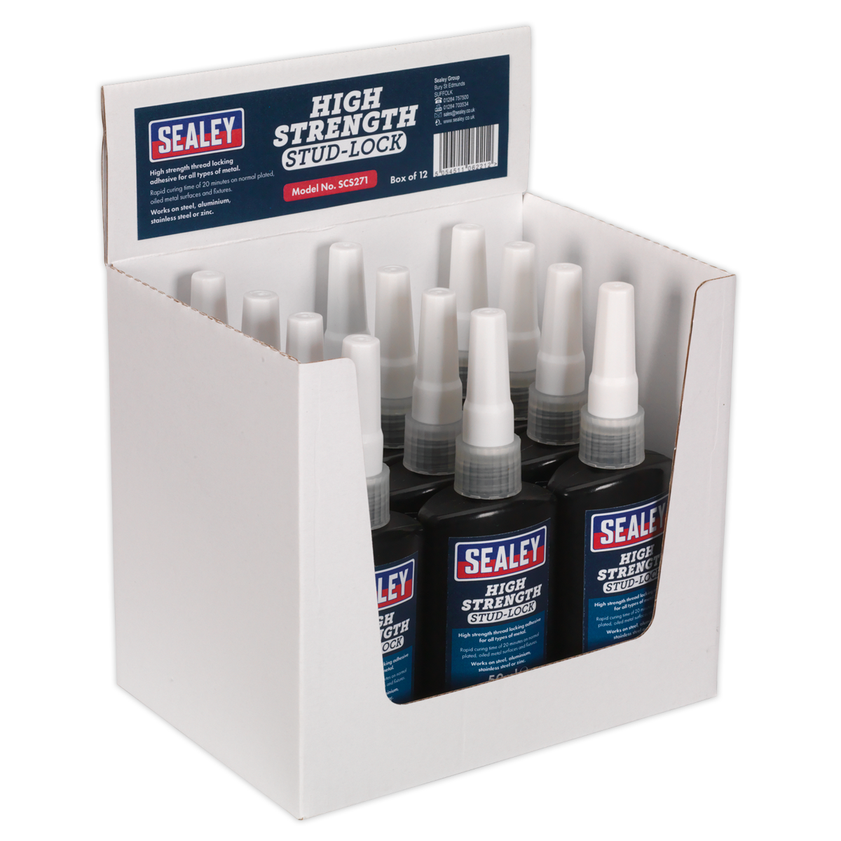 Sealey Stud Lock High Strength 50ml Pack of 12