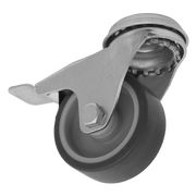 Sealey Medium-Duty Thermoplastic Bolt Hole Caster Wheel with Total Lock Ø50mm - Trade