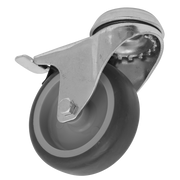 Sealey Medium-Duty Thermoplastic Bolt Hole Castor Wheel with Total Lock Ø75mm - Trade