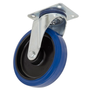 Sealey Heavy-Duty Blue Elastic Rubber Swivel Castor Wheel Ø125mm - Trade