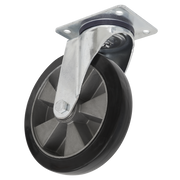 Sealey Heavy-Duty Rubber Castor Wheel Swivel Ø200mm - Trade