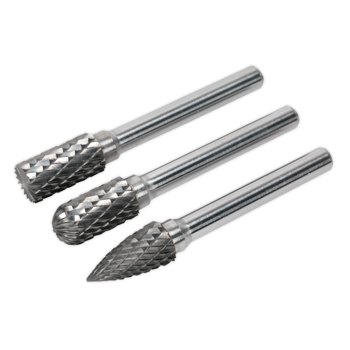 Sealey Tungsten Carbide Rotary Burr Set 3pc