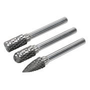 Sealey Tungsten Carbide Rotary Burr Set 3pc