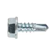 Sealey Self-Drilling Screw 4.2 x 13mm Hex Head Zinc Pack of 100