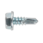 Sealey Self-Drilling Screw 4.8 x 13mm Hex Head Zinc Pack of 100