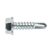Sealey Self-Drilling Screw 4.8 x 19mm Hex Head Zinc Pack of 100
