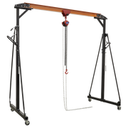 Sealey Portable Lifting Gantry Crane Adjustable 0.5 Tonne & Hoist Combo