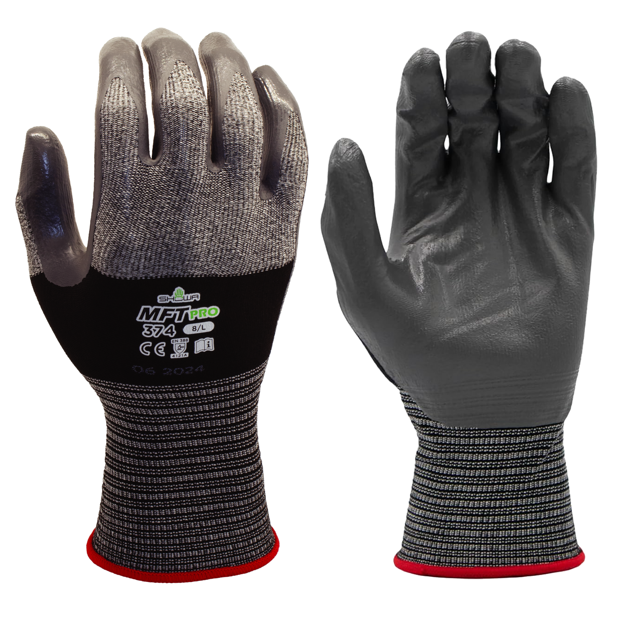 Showa MFT PRO 374 Nitrile Gloves – Waterproof Grip Work Gloves (Size XL)