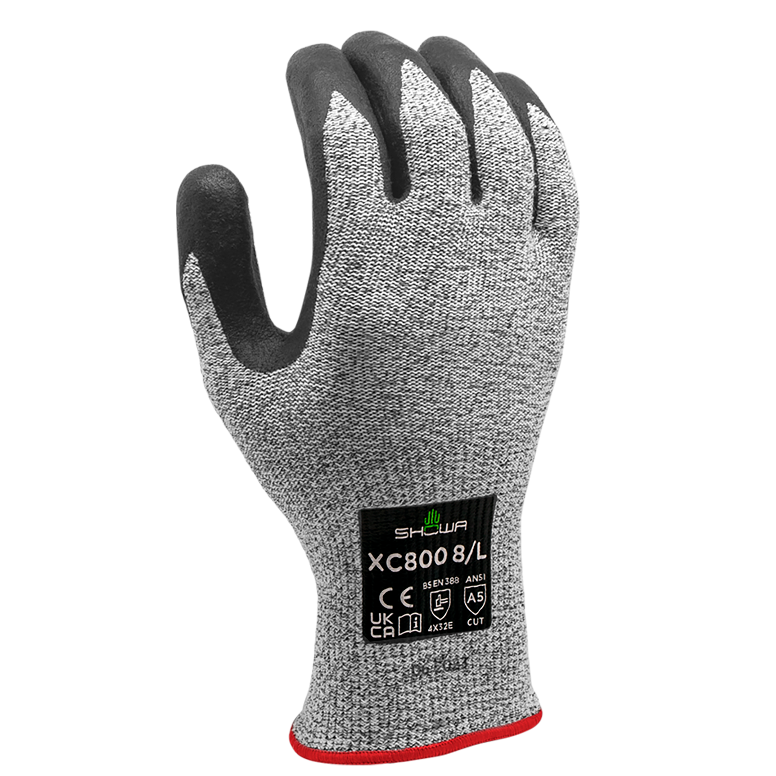 Showa XC800 Cut-Resistant Gloves (Size 9/XL) – Lightweight, Flexible, Latex-Free Protection