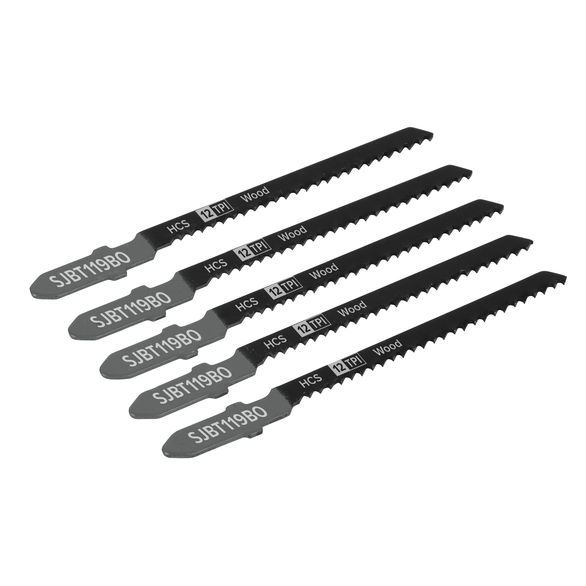 Sealey Jigsaw Blade General Wood 75mm 12tpi - Pack of 5