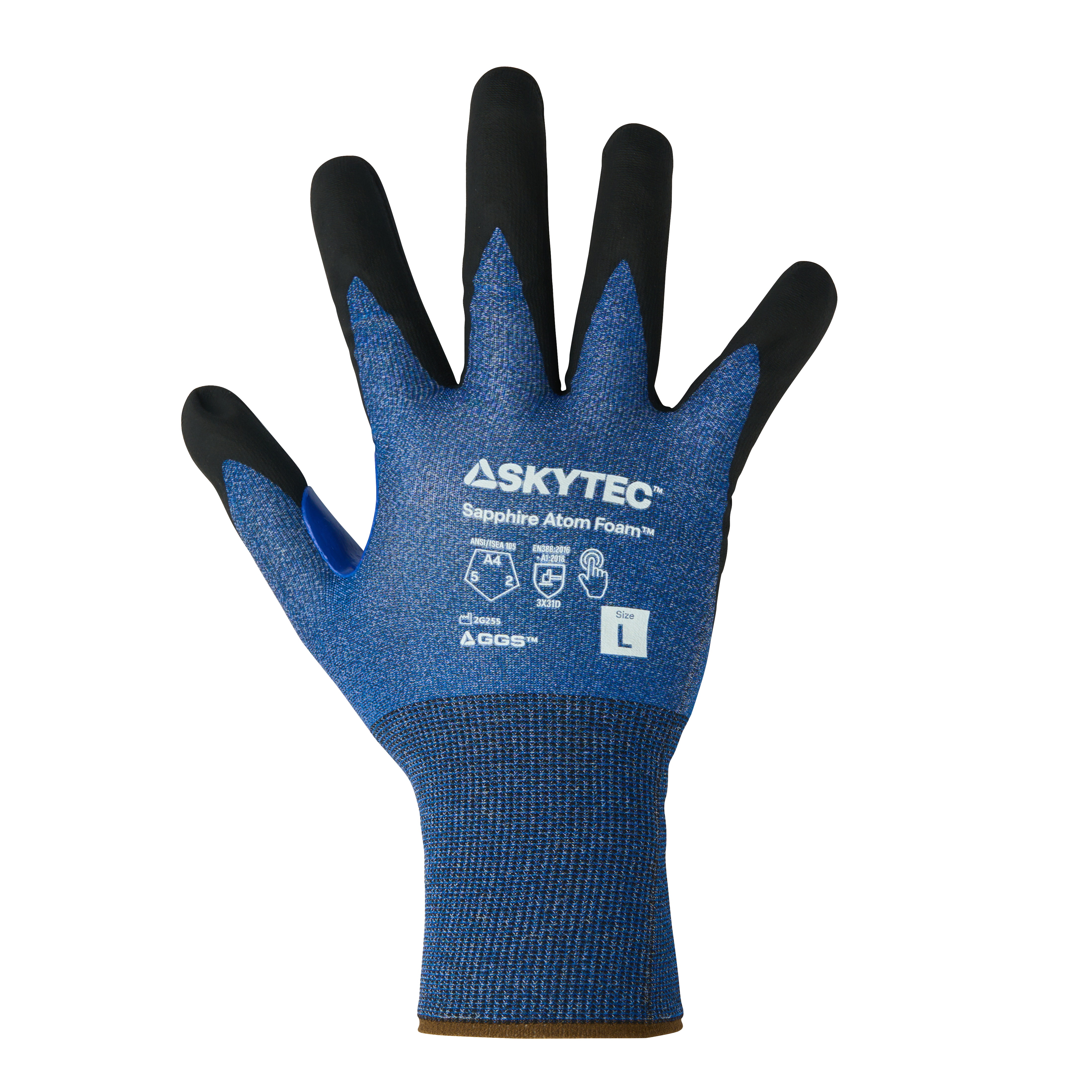 Skytec Sapphire Atom Foam Cut-Resistant Gloves (Size 9/L) – Touchscreen, Nitrile Foam Grip