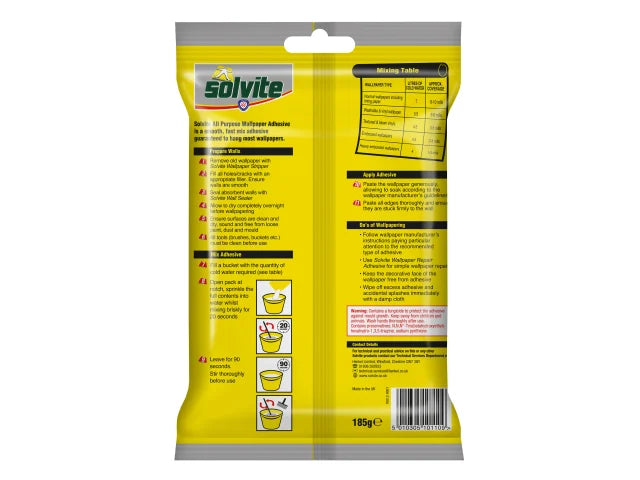 Solvite All Purpose Extra Strong Wallpaper Paste - 10 Roll Sachet