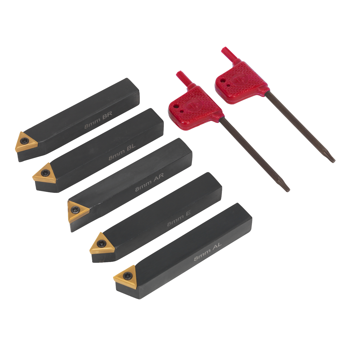 Sealey Indexable 8mm Lathe Turning Tool Set 5pc