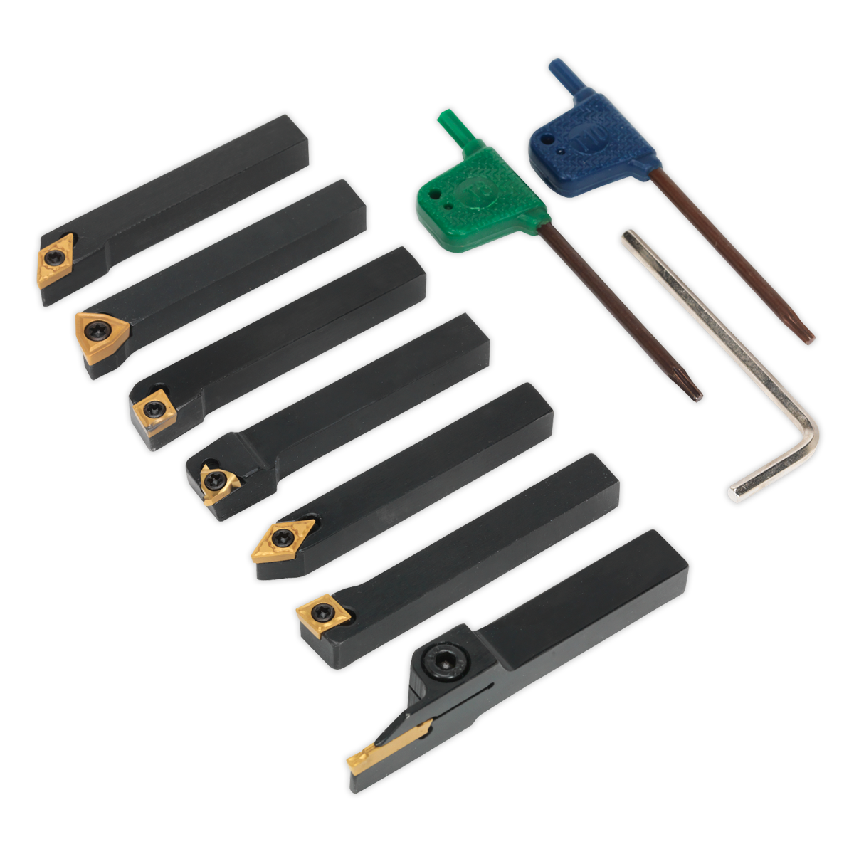 Sealey Indexable 10mm Lathe Turning Tool Set 7pc