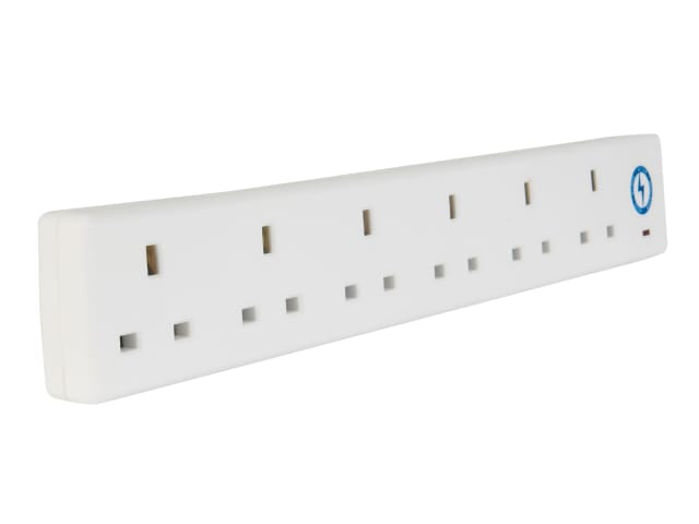 SMJ Extension Lead 240V 6-Way 13A Surge Protection 2m