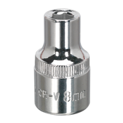 Sealey WallDrive® Socket 8mm 1/2"Sq Drive Fully Polished