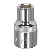 Sealey WallDrive® Socket 10mm 1/2"Sq Drive Fully Polished